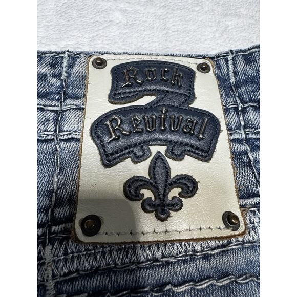 Rock Revival Pierre Distressed Denim Shorts Size 44 Men’s Y2K Revival Grunge - Picture 5 of 12